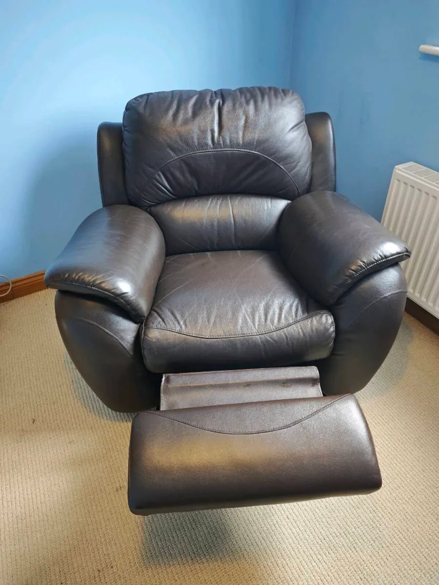 Armchair Dark Brown Leather - Image 2