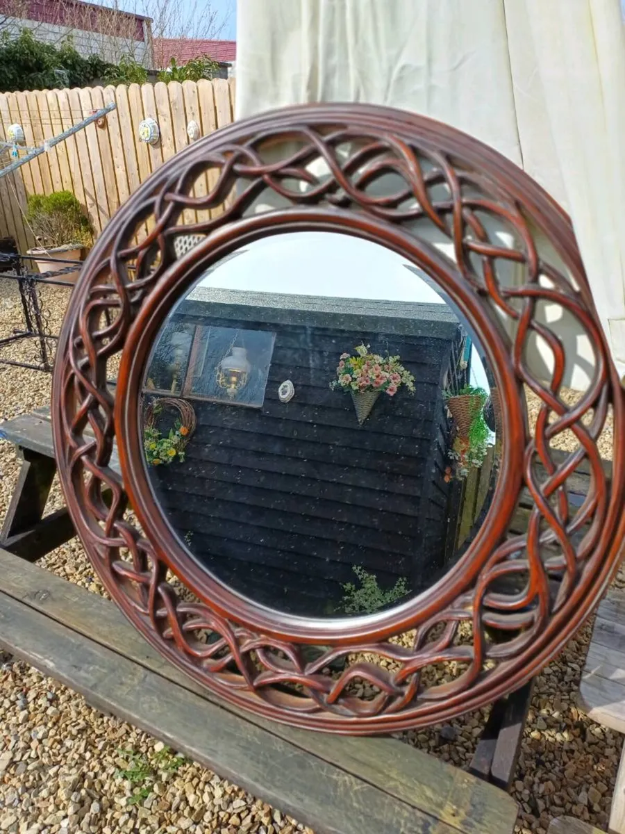 Large Vintage Syroco Resin Mirror - Image 1