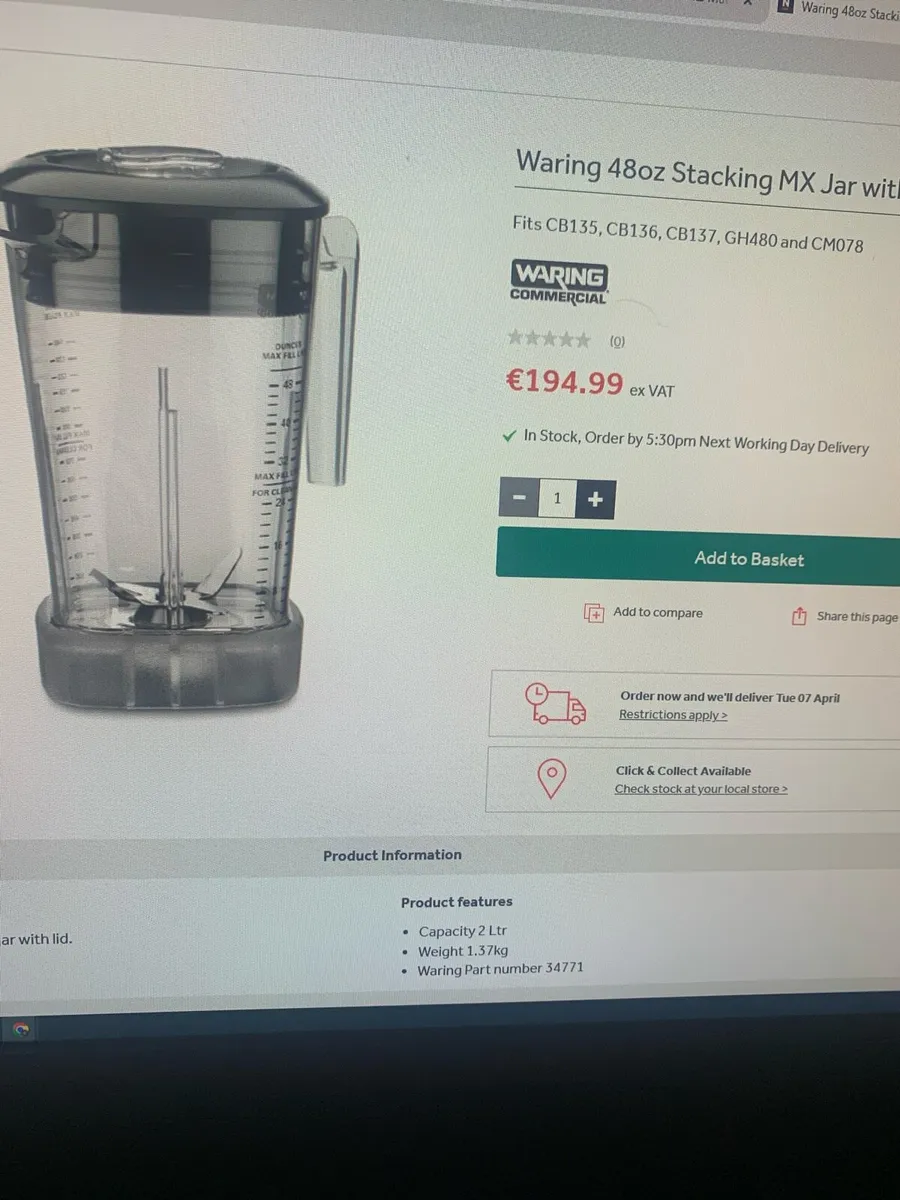 Waring Blender Jar - Image 1