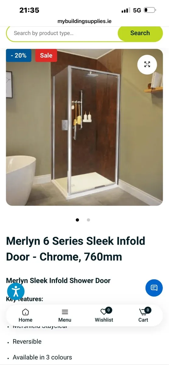 Merlyn 6 Series Infold door 760mm - Image 1