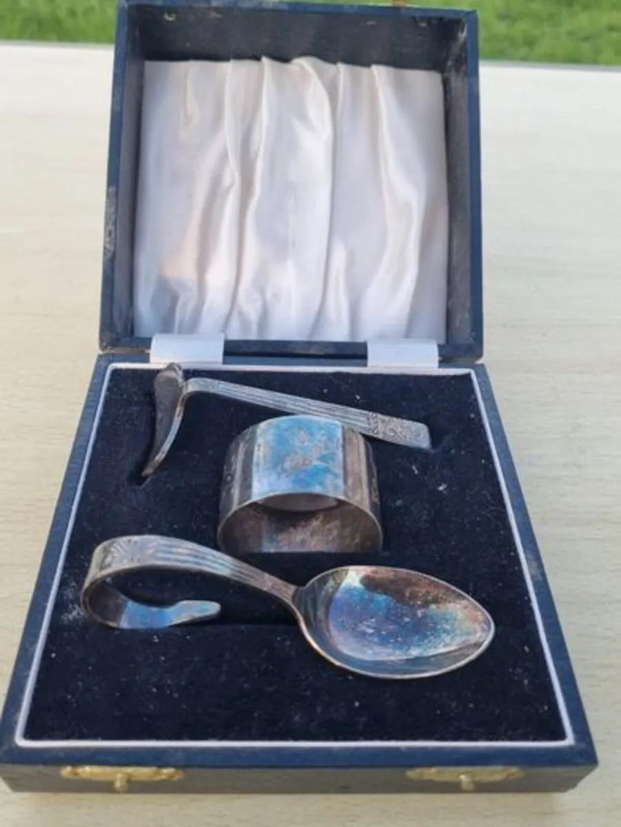 Vintage Silver Plated Christening set - Image 1