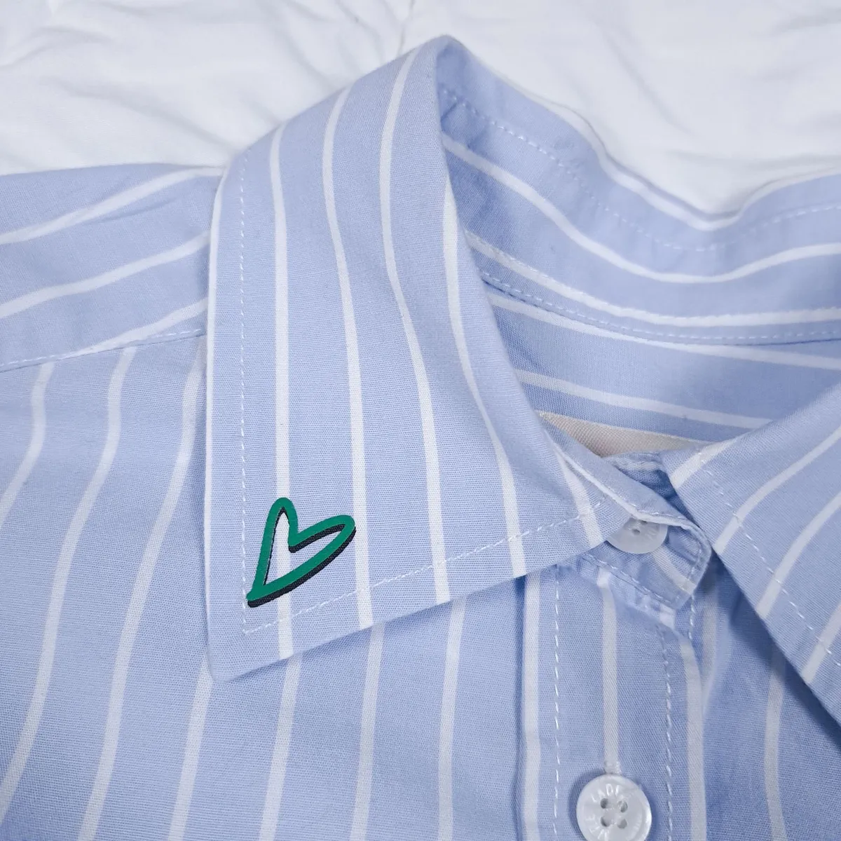 Zadig Voltaire Blue White Striped Graphic Shirt XS - Image 3