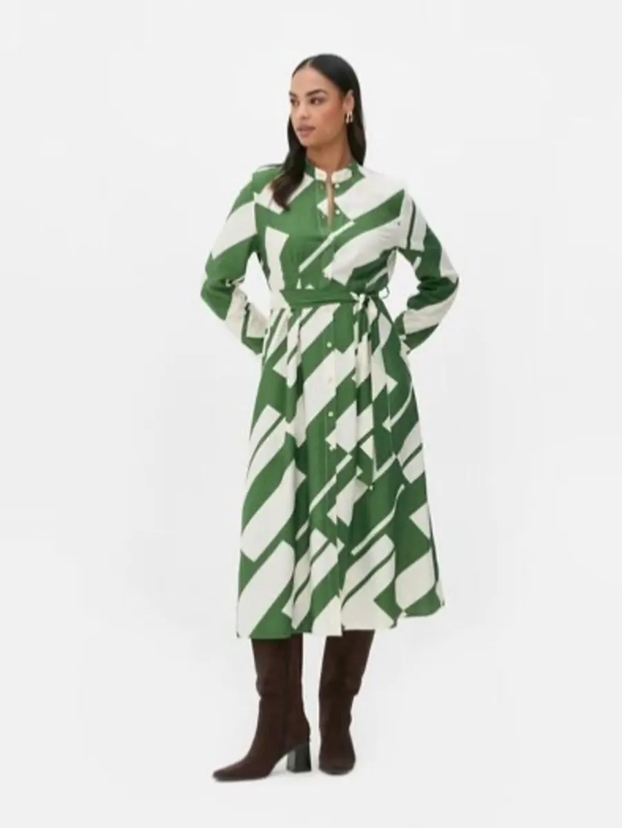 NEW Primark Geometric Shirt Dress: Size 10 - Image 1