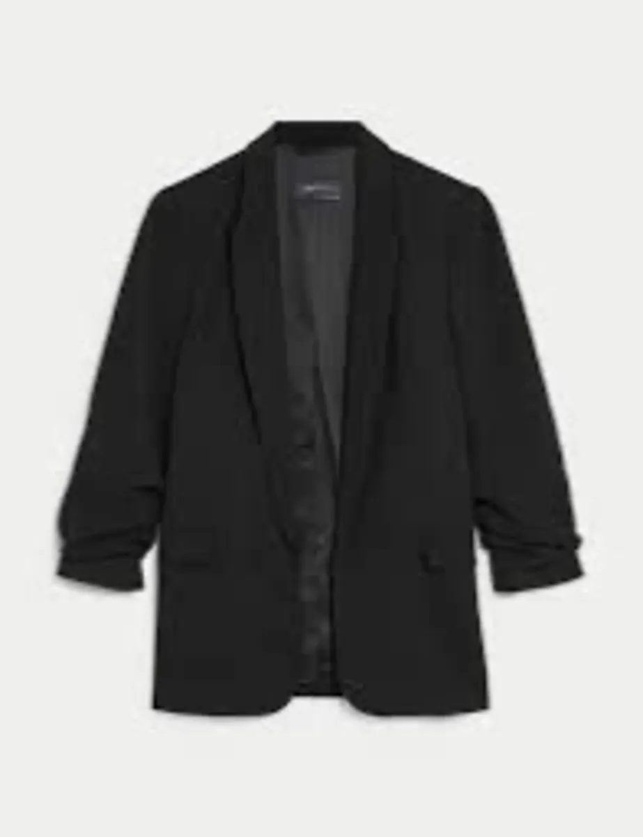 NEW M&S Ladies Black Ruched Blazer: Size 10 - Image 4
