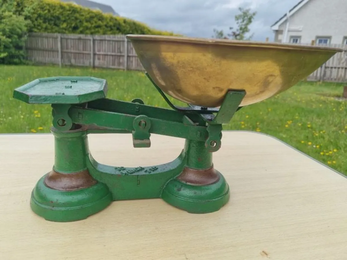 Vintage Metal Weighing Scales Cast Iron - Image 1