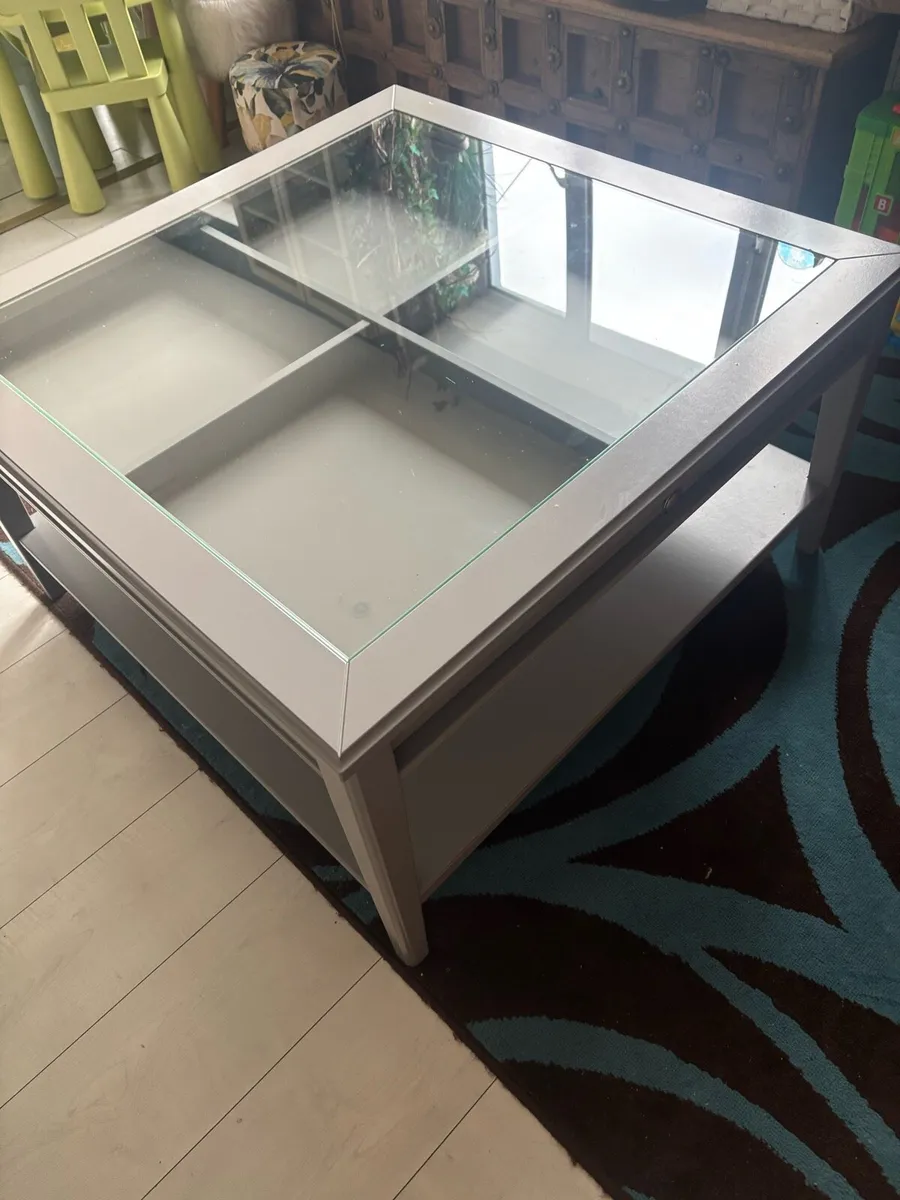 Grey Ikea glass coffee table - Image 1