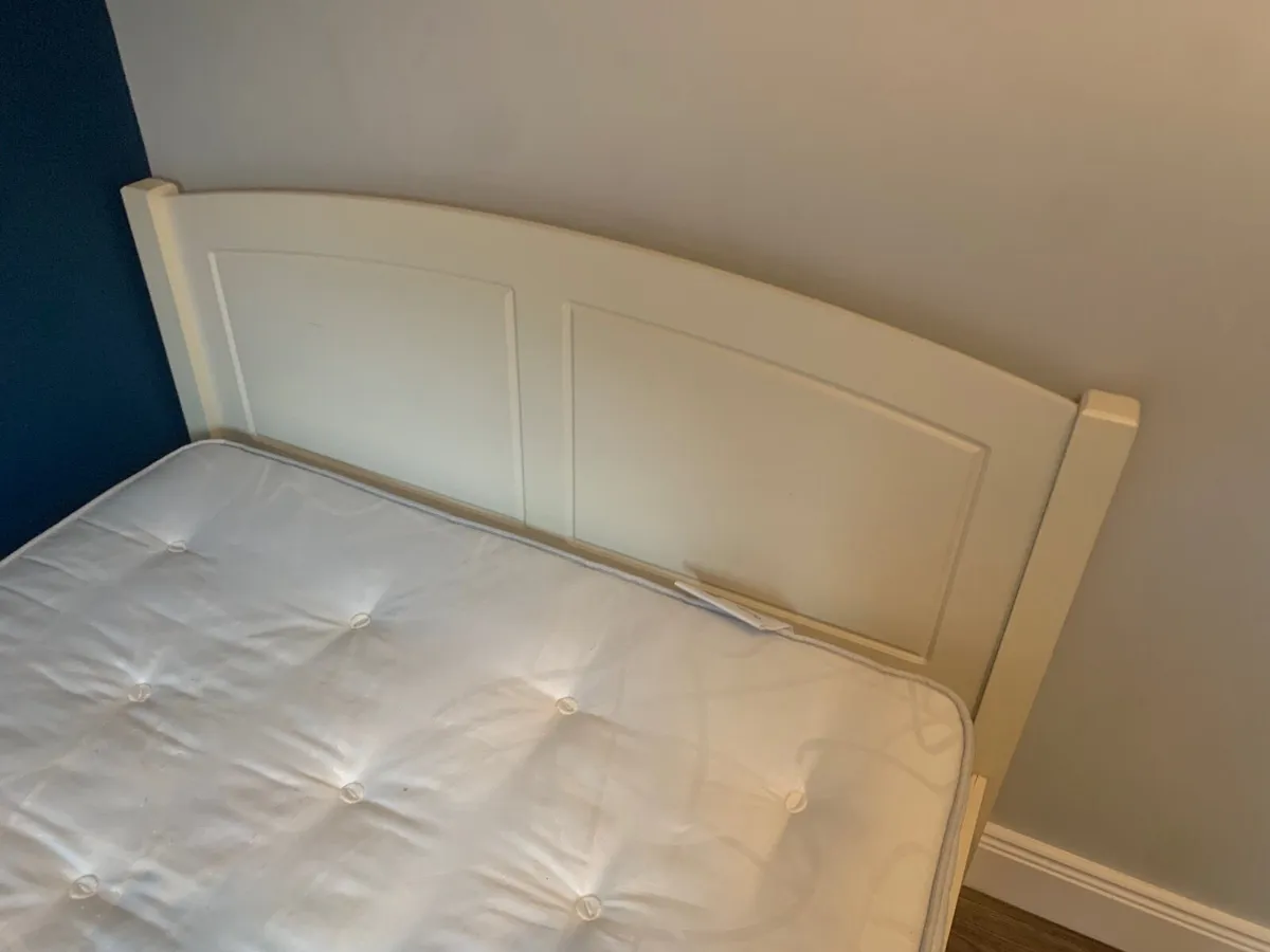 Double Bed Frame (White) and Mattress - Image 2