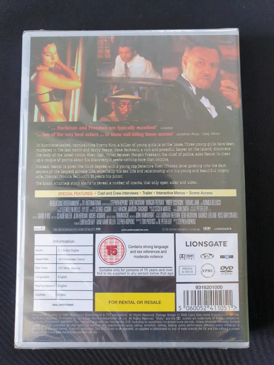 Under Suspicion DVD Gene Hackman Morgan Freeman - Image 2