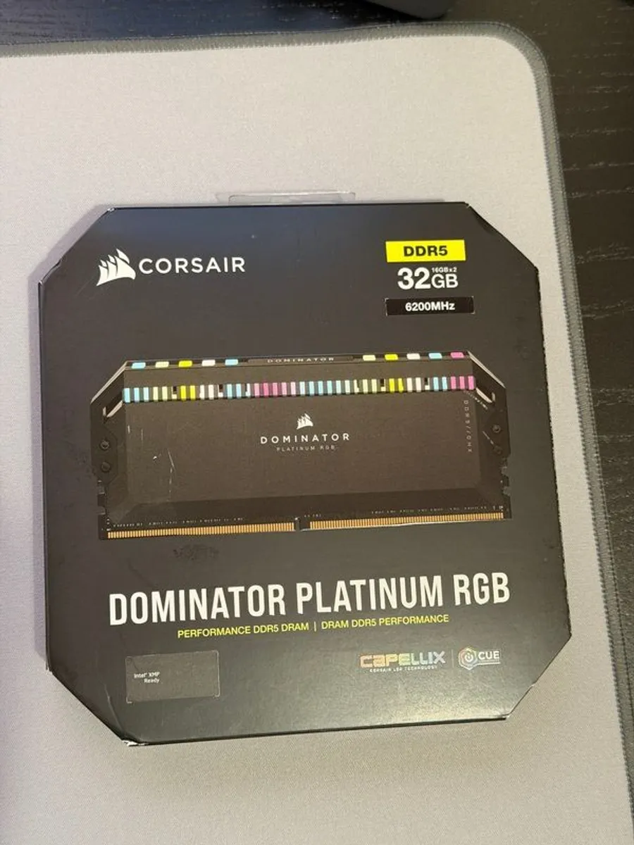 Corsair Dominator Platinum RGB 32GB DDR5 6200MHz CL36 (2x16GB) XMP 3.0 - Boxed - Image 1