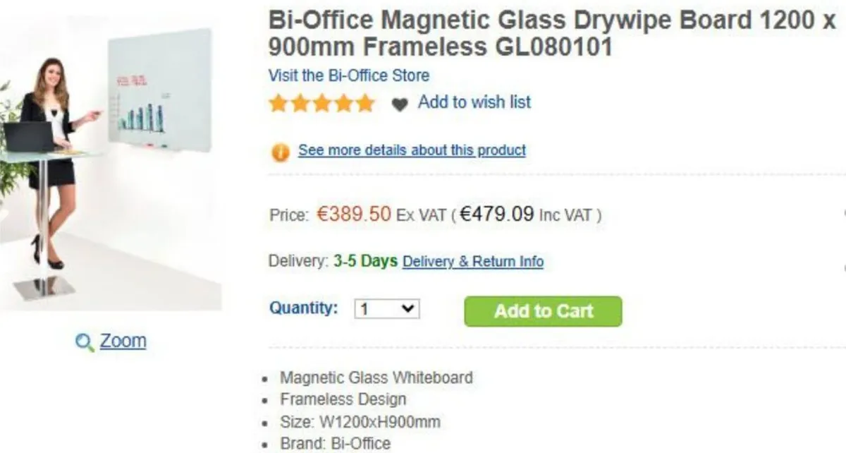 Glass magnetic drywipe board-new - Image 2