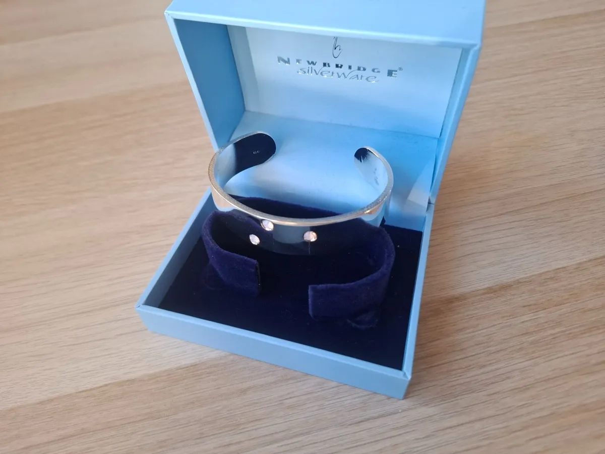 Newbridge Sil cosmic silverplate Bangle pink stone - Image 4