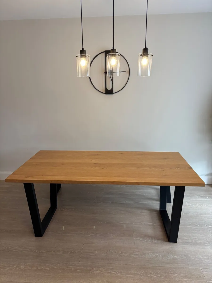 Oak Kitchen Dining Table & Bench - Image 1