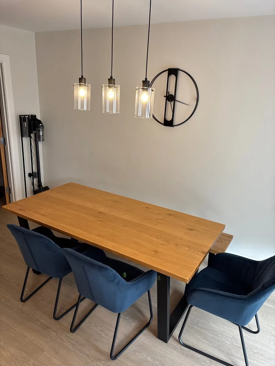 Oak Kitchen Dining Table & Bench - Image 4