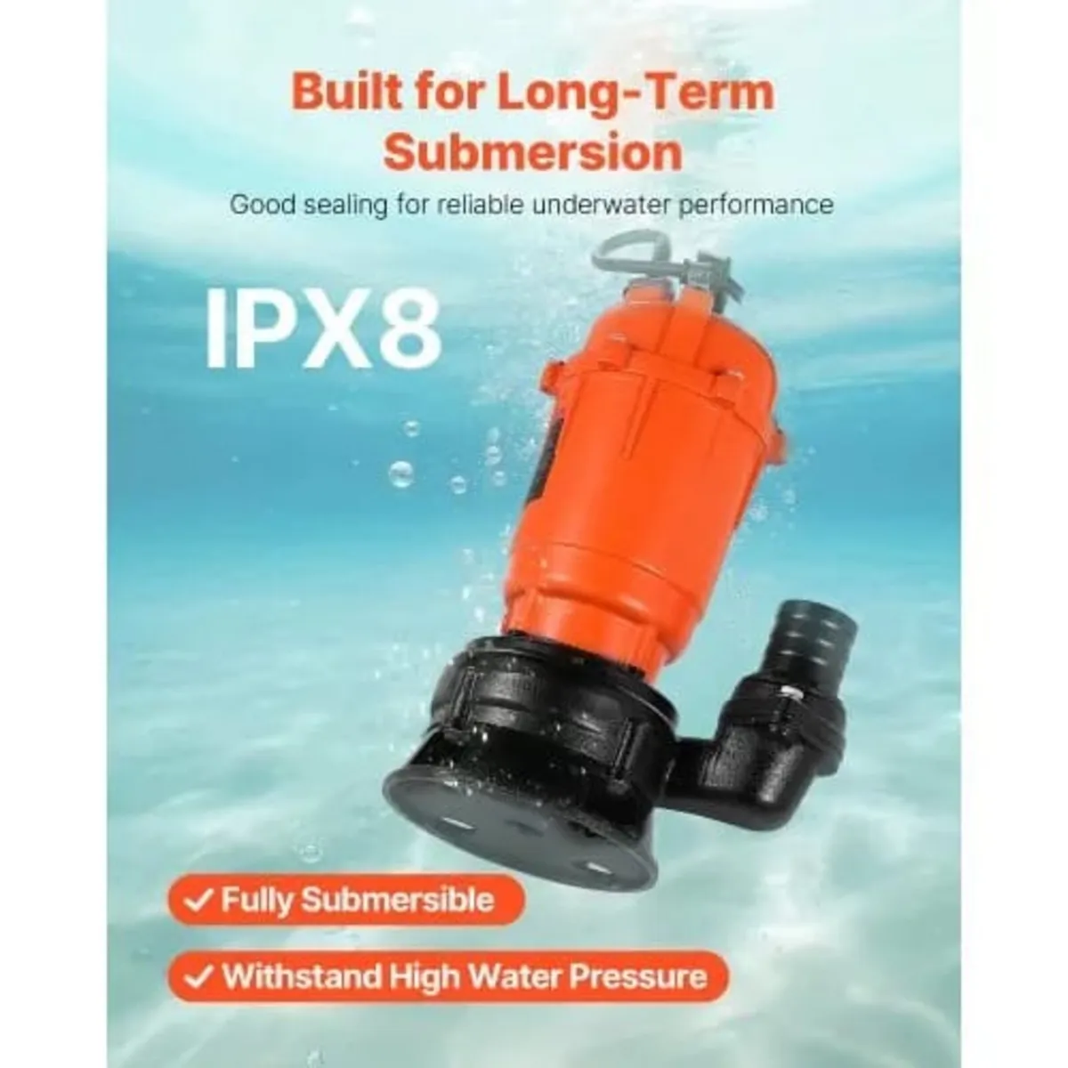 550W Submersible Trash Pump, 18000 L/H, Cast Iron - Image 3