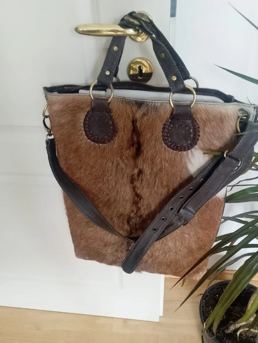 Leather Handbag (hair-on-hide bag) - Image 1