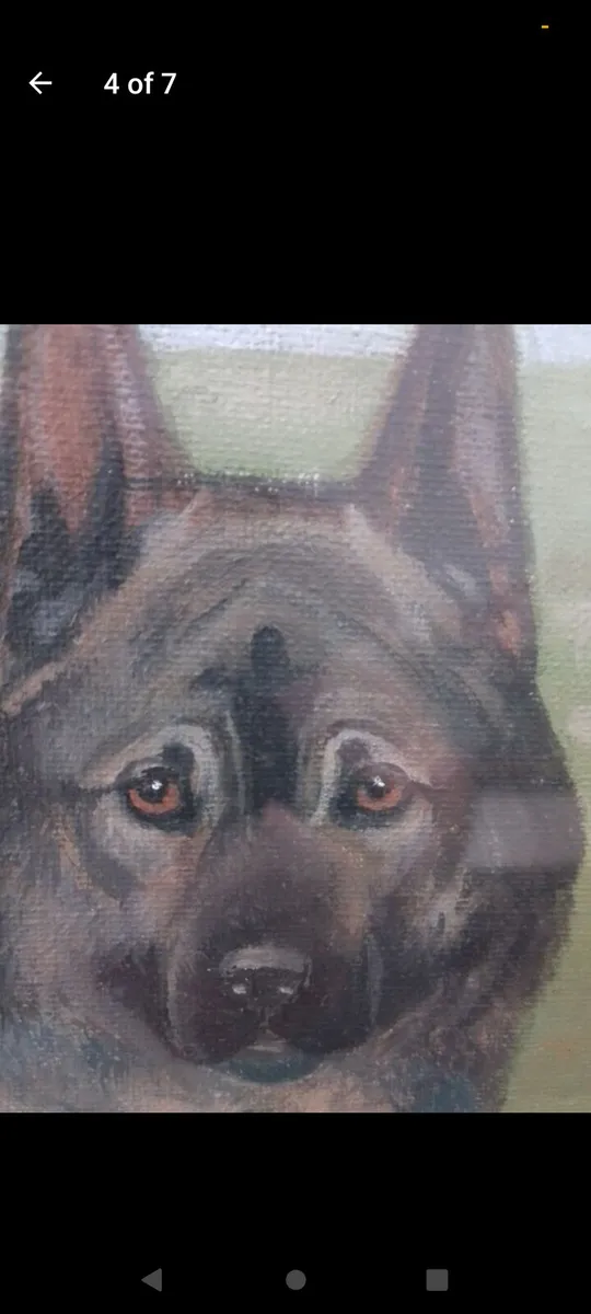 Antique R.A.V Hamilton Norwegian elkhounds oil pai - Image 4