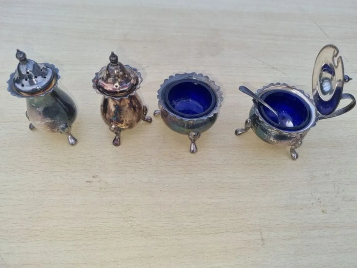Antique silver-plated spice set - Image 2