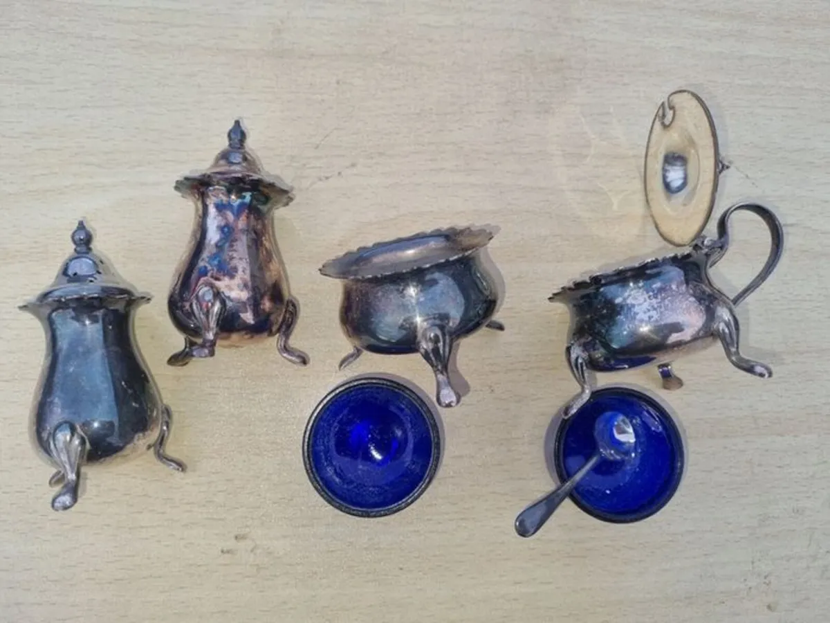 Antique silver-plated spice set - Image 3