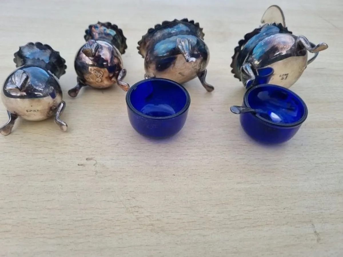 Antique silver-plated spice set - Image 4