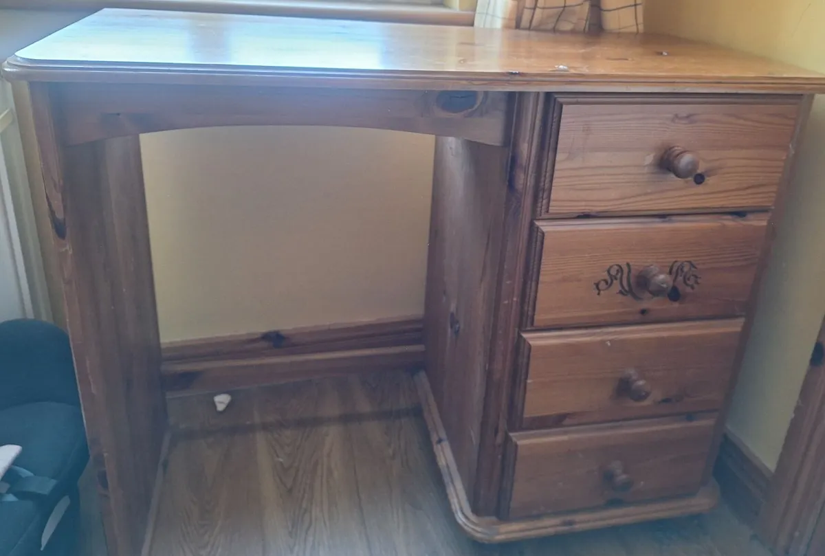 Solid pine wardrobe, bedside locker and dresser - Image 3