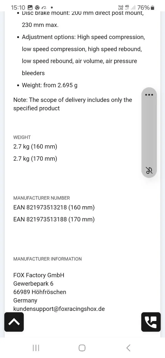 FOX podium factory fork - Image 3