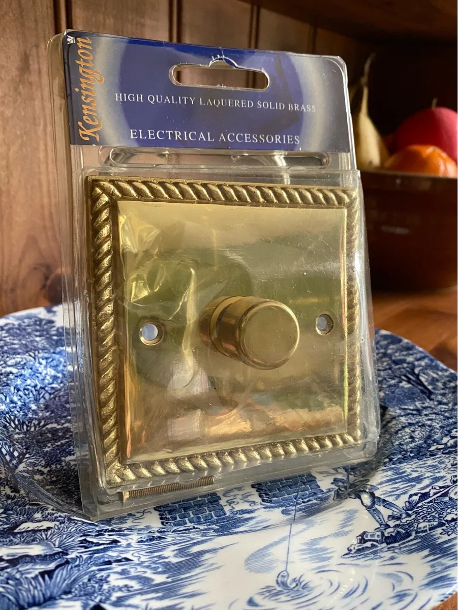 Vintage Brass Georgian Dimmer Switch England - Image 1