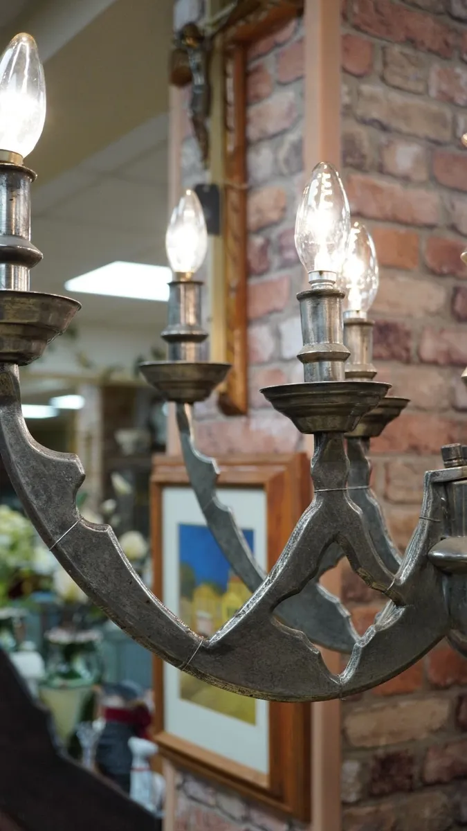 Art Deco Chandelier with Gothic / Medieval Influen - Image 4