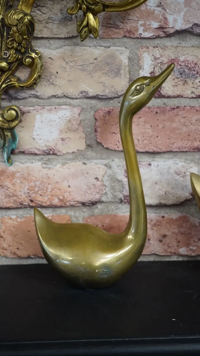 Vintage Brass Swans - Set of 4 - Image 4