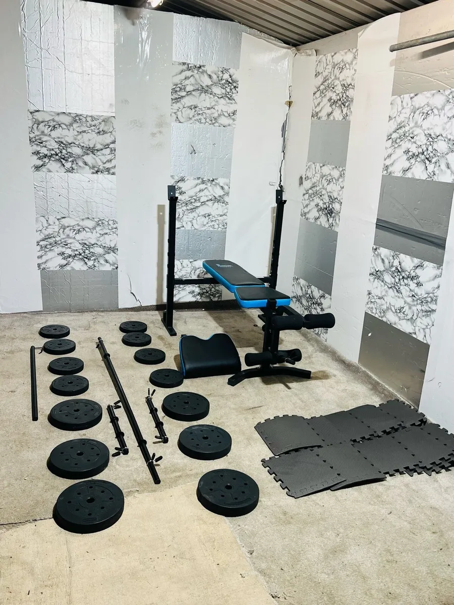MULTI FUNCTION BENCH 50KG BARBELL SET MATS - Image 3