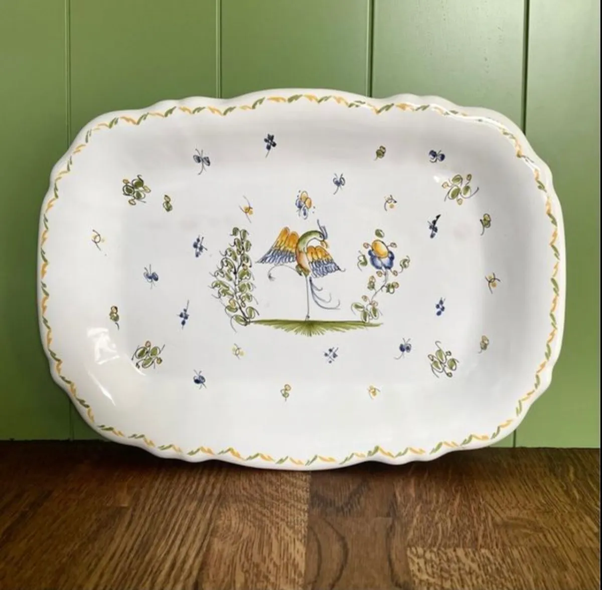 Vintage French Moustiers Decorative Faience Plate - Image 1