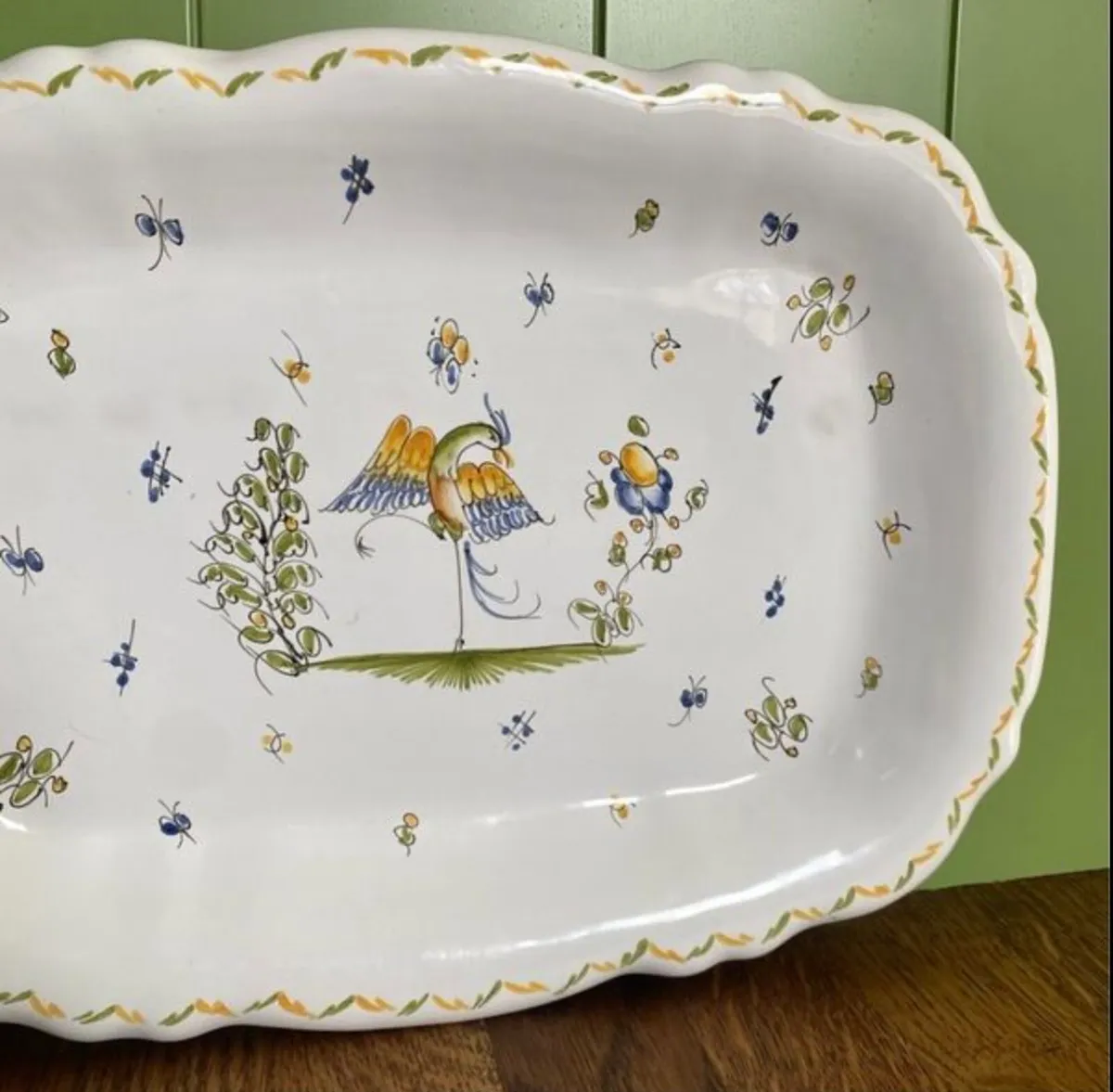 Vintage French Moustiers Decorative Faience Plate - Image 2