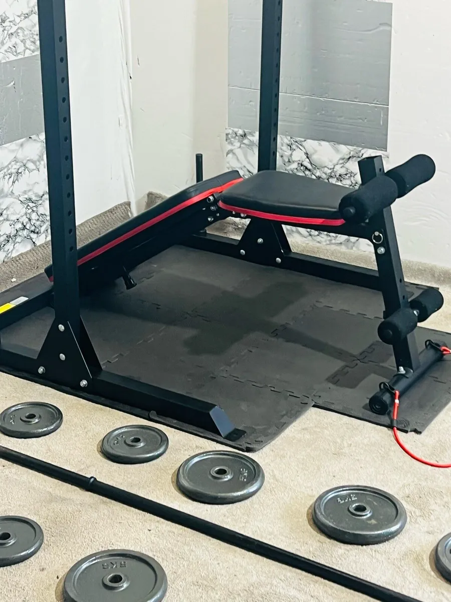 COMPLETE HOME GYM 100KG IRON WEIGHTS RACK BENCH ++ - Image 3