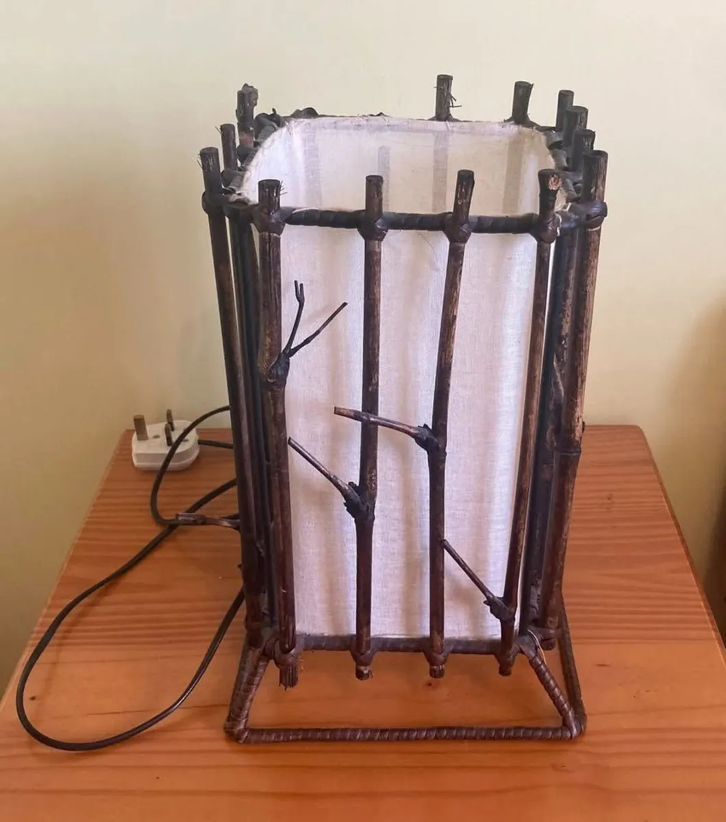 Artisan Rustic Wooden Branch Table Lamp - Image 2