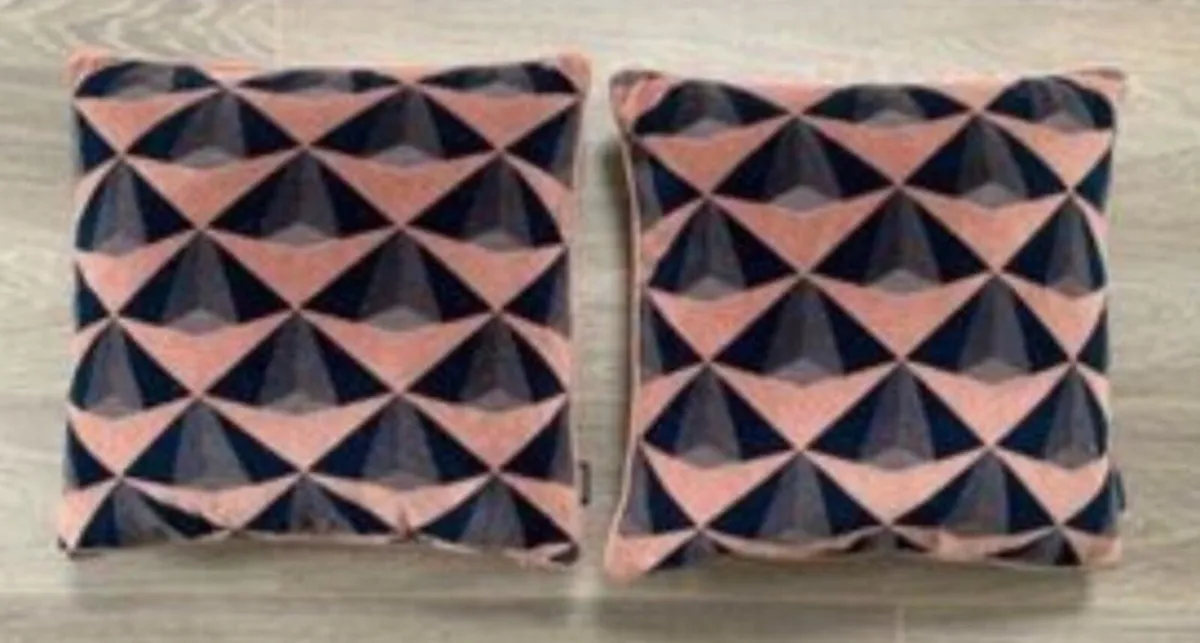 Paoletti Pair Feather Filled Square Cushion 45cm - - Image 1