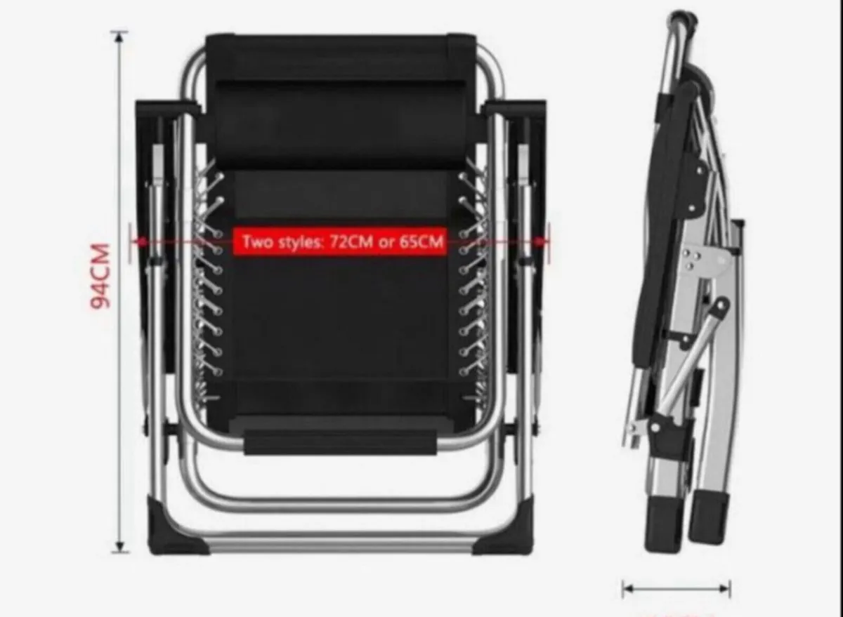 2 Garden beach camping terrace chairs - Image 2