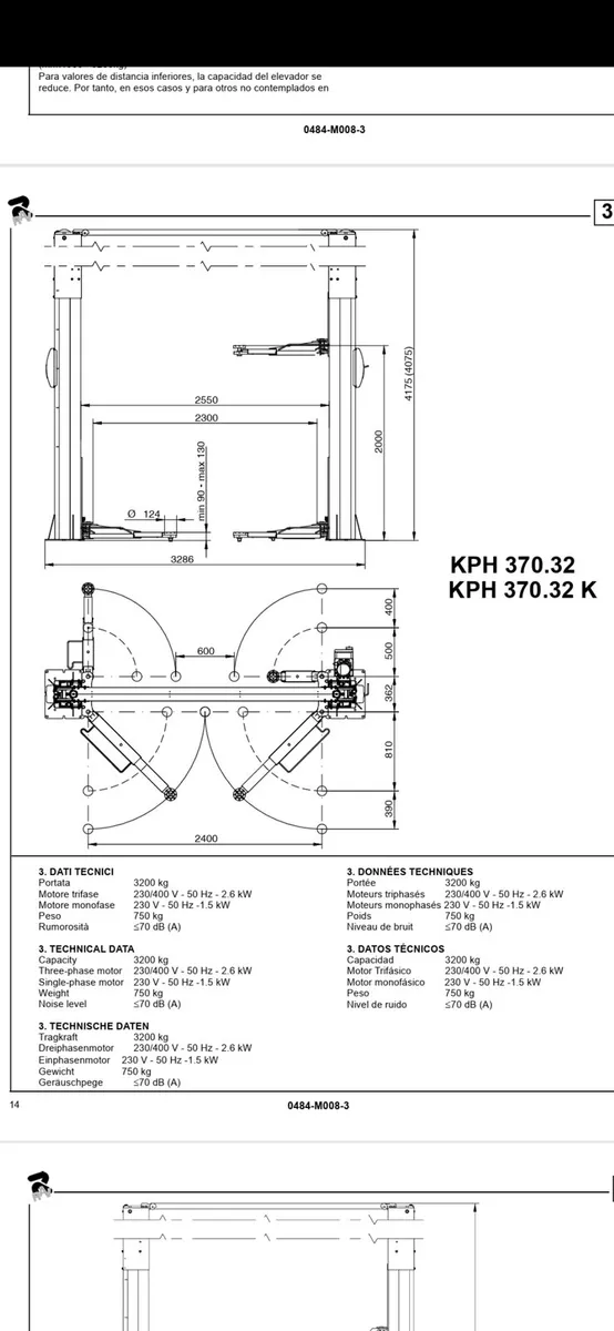 2 post single phase ravalogni lift. - Image 4