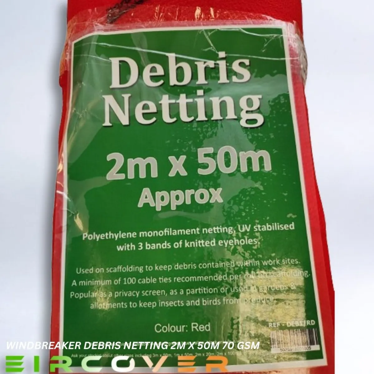 Windbreak Netting Standard  2m x 50m 70 gsm Red - Image 1