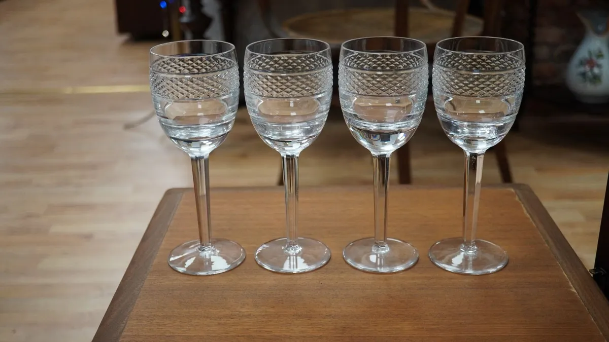 Tipperary Crystal Diamond-Cut Wine Glasses - Image 1