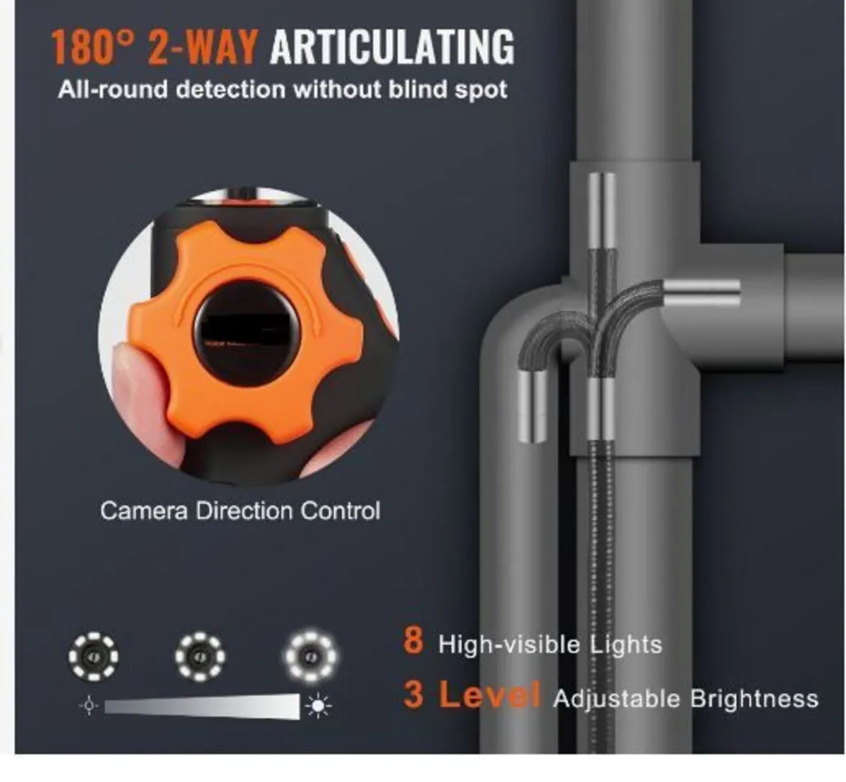 Articulating Borescope Camera with Light - Image 2