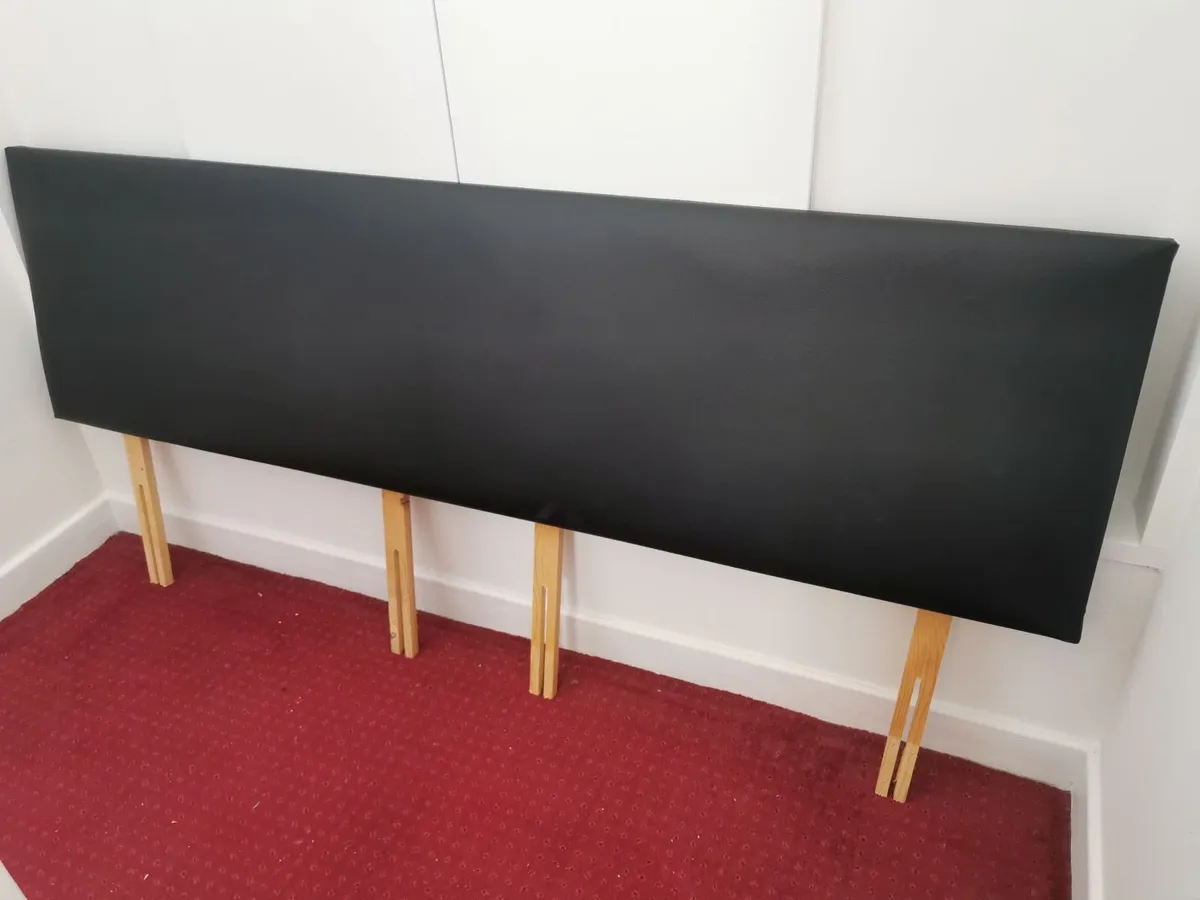 headboard Super kingsize 6ft bedhead PU leather Bl - Image 4