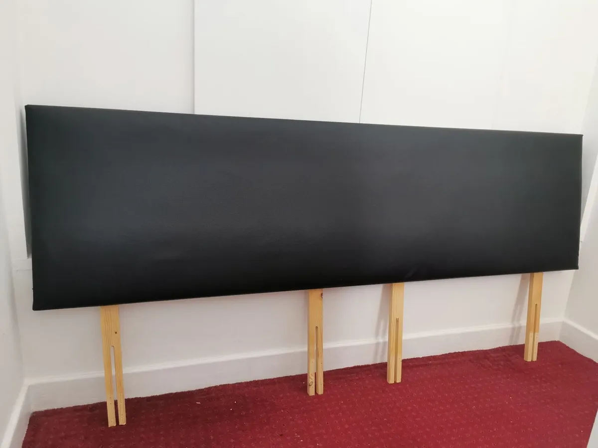 headboard Super kingsize 6ft bedhead PU leather Bl - Image 1