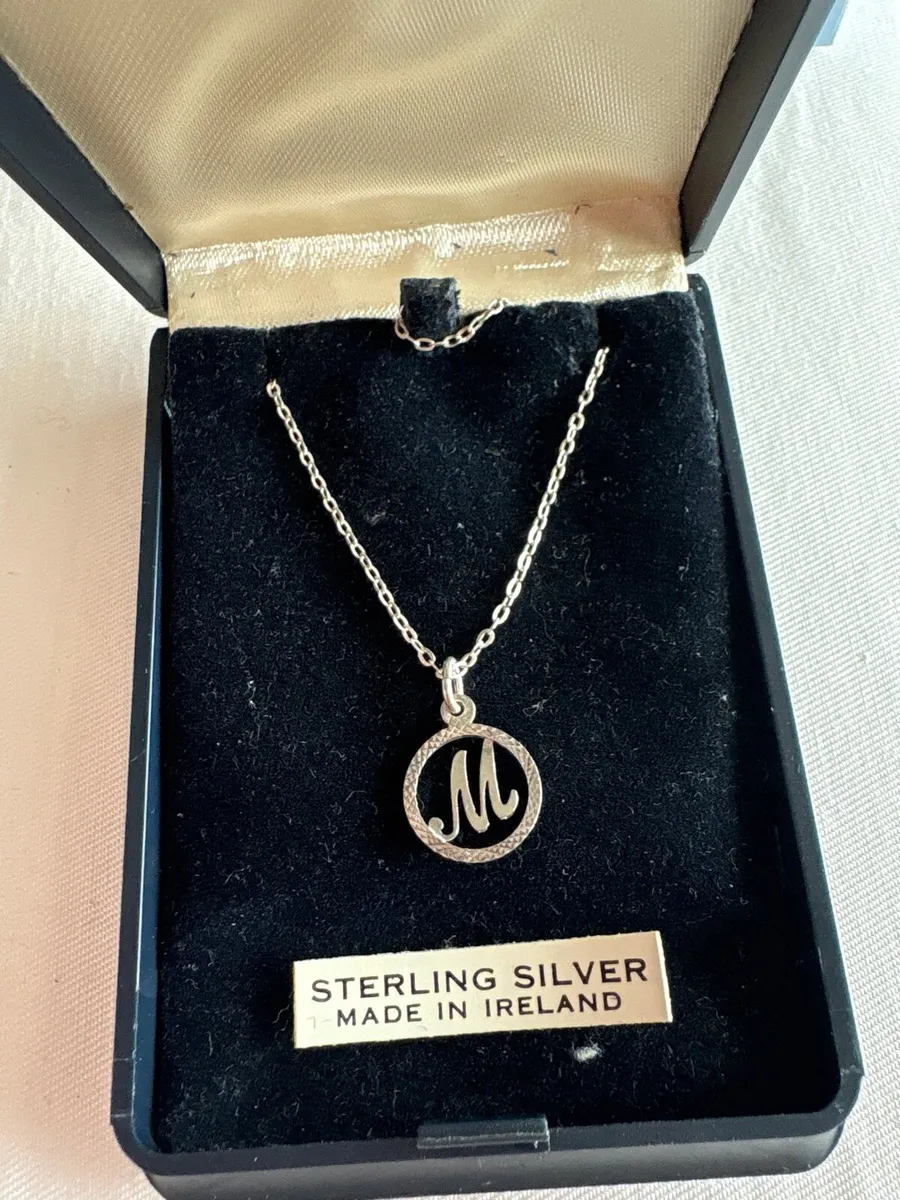 Silver necklace & M inital - Image 2