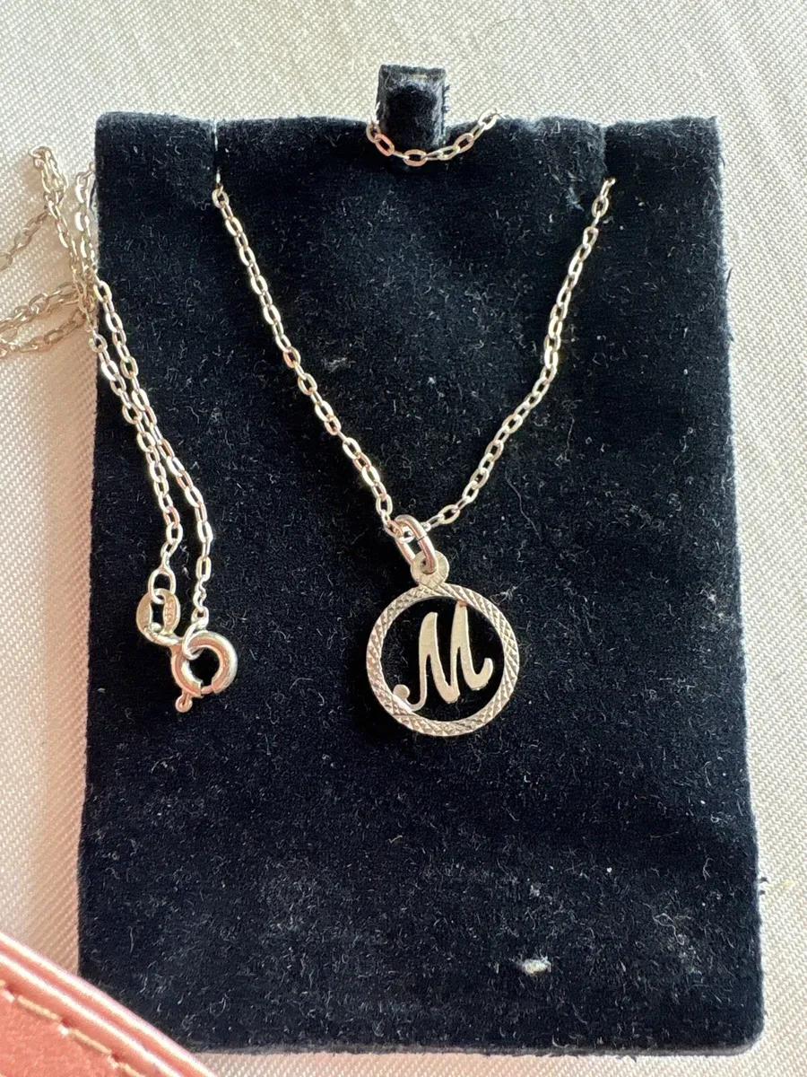 Silver necklace & M inital - Image 3