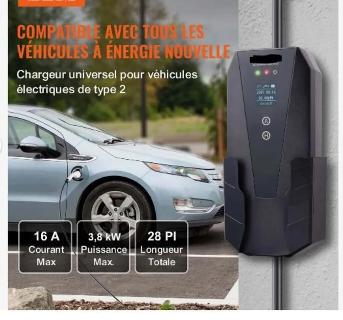 Portable EV Charger Type 2, 16A 3.7 kW - Image 4