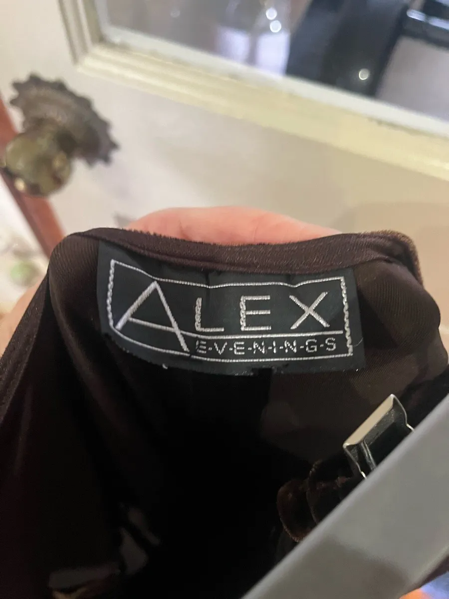 Alex evening brown velvet long dress - Image 2