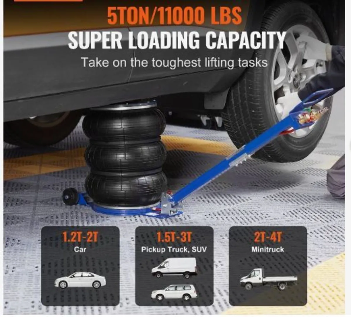 Air Jack, 5 Ton/11000 lbs Triple Bag Air Jack - Image 3