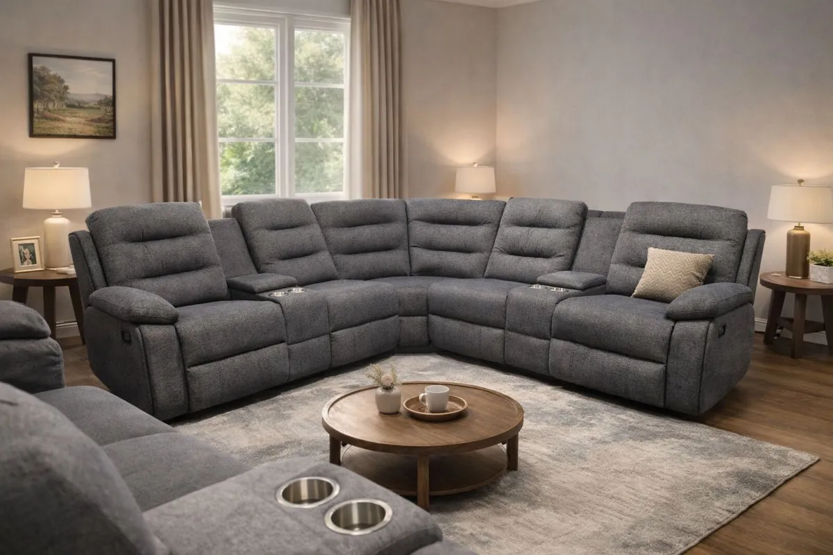 Brand New Grey Corner Sofa On Sale Free Delivery - Image 2