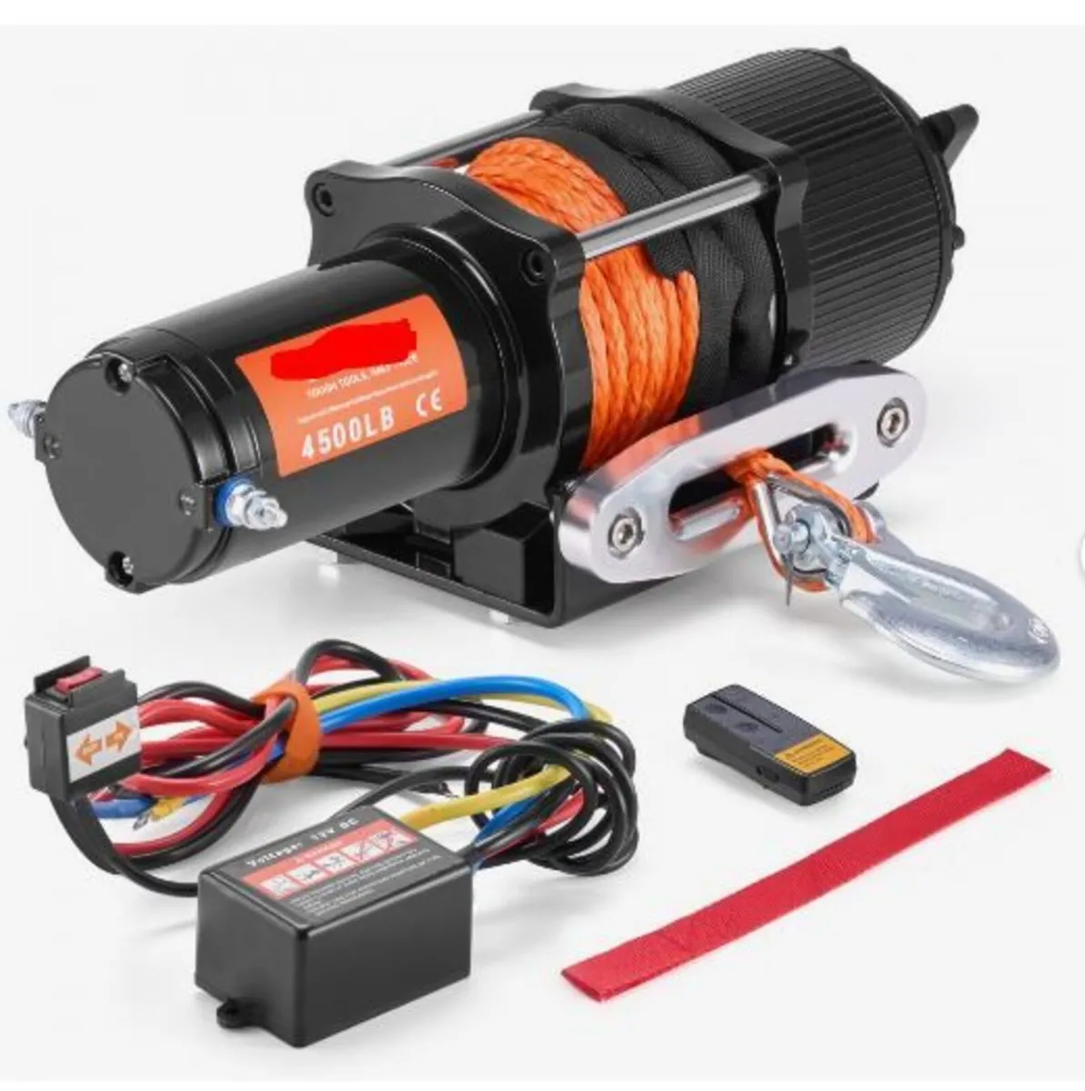 Electric Winch ATV UTV 2041.2 kg Synthetic - Image 1