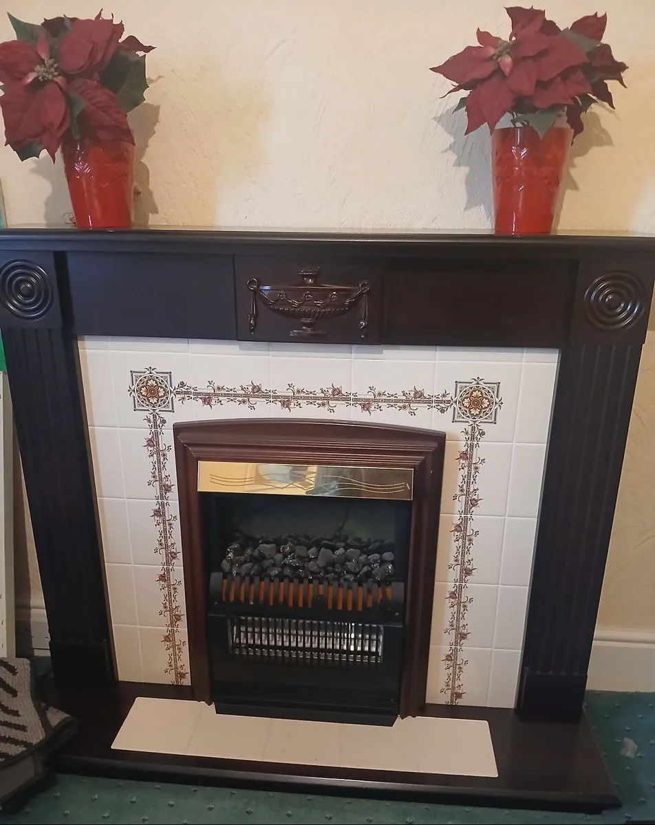 Electric Fire with Wooden Mantel - Image 2