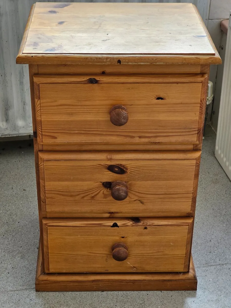 Bedside Table Chest of Drawers Nightstand Solid - Image 3